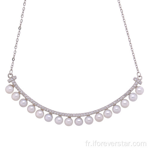 925 collier de perles naturel d&#39;argent pour femmes